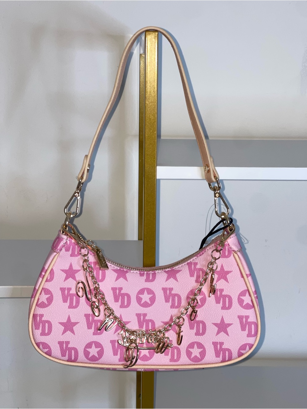 Von Dutch Pink Monogram Shoulder Bag